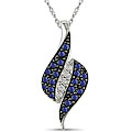 10k White Gold Sapphire and Diamond Accent Necklace