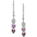 10k White Gold Ruby and Pink Sapphire Earrings