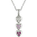 10k White Gold Ruby, Pink Sapphire and Diamond Accent Necklace