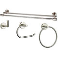 Fontaine Brushed Nickel Double Towel Bar and Ring Accessory Set