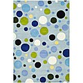 Handmade Bubblegum Light Blue New Zealand Wool Rug (7'6 x 9'6)