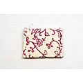Olivia Red Floral Block-printed Coin Purse (India)