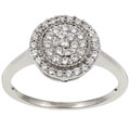 10k White Gold 1/4ct TDW Diamond Cluster Ring (I-J, I1)