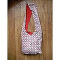 Natural Cotton Daphne Red Block-printed Sling Bag (India)
