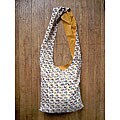 Natural Cotton Daphne Yellow Block-printed Sling Bag (India)