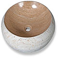 Travertine Round Vessel Sink by Baden Bath
