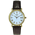 Seiko Men's Brown Leather Strap Goldtone Dress Watch