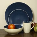 Gibson Paradiso 16-piece Blue/ Cream Dinnerware Set