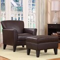 Laurel Faux Leather Chair and Ottoman Set