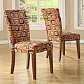 Decor Orange Cube Print Dining Chairs (Set of 2)