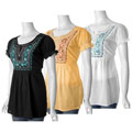Cute Options Junior's Tie-back Peasant Blouse