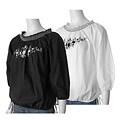 Cute Options Junior's Smocked Neck Peasant Blouse