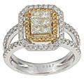 18k Gold 1 1/5ct TDW Yellow and White Diamond Ring (H, I1) (Size 6.75)