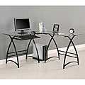 Alexa L-shape Glass Black Frame Computer Desk