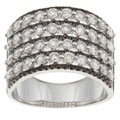18k White Gold 2 1/6ct TDW Black and White Diamond Ring (H-I, I3) (Size 6.5)