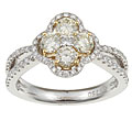 18k Gold 1 1/4ct TDW Fancy Yellow and White Diamond Ring (H, SI) (Size 6.5)