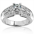 Platinum 2 1/5ct TDW Certified Diamond Engagement Ring (H-I, SI1) (Size 6.5)