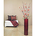 Lilies with 27-inch Red Bamboo Cylinder Floor Vase