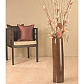 Flowers with 27-inch Brown Bamboo Cylinder Floor Vase