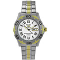 Seiko Men's Automatic 5 Sport Silver Dial Two-tone Steel Watch