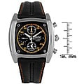Seiko Men's Black Dial Black Leather Strap Chronograph Watch
