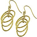 14k Yellow Gold Twisted Oval Rings Dangle Earrings