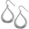 14k White Gold Diamond-cut Teardrop Earrings
