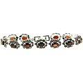 Sterling Silver Marcasite and Garnet Bracelet