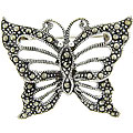 Sterling Silver Marcasite Butterfly Brooch