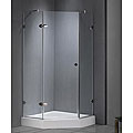 Vigo Neo-angle Frameless Tempered Glass Shower Enclosure with Base