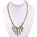 Handmade Green Peridot and Silver Bead Necklace (Thailand)