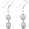 Handmade Blue Tiger's Eye and Silver Bead Earrings (Thailand)