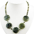 Sterling Silver Green Quartz Bead Necklace (Thailand)