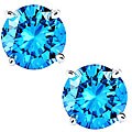 14k White Gold 1 1/2ct TDW Blue Diamond Earrings (SI2)