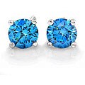14k White Gold 5/8ct TDW Blue Diamond Earrings (SI2)