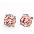 14k White Gold 1ct TDW Pink Diamond Stud Earrings (SI2)