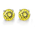 14k White Gold 1 5/8ct TDW Canary Diamond Earrings (VS1-VS2)