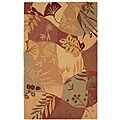 Hand-tufted Multi Abstract Leaves Rug (5' x 8')