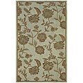 Hand-tufted Tropical Green Floral Rug (8' x 10')