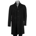 Cole Haan Men's 3-button Topper Coat with Lambskin Leather Trim