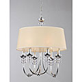 Fabric Shade Crystal Decorated 6-light Pendant Chandelier