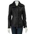 Avanti Women's Leather Knit Collar Jacket