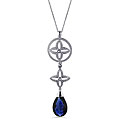 Sterling Silver Created Blue and White Sapphire Necklace