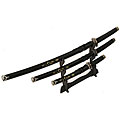 Dragon Samurai 3-piece Black Katana Sword Set
