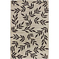 Hand-tufted Beige Wool Trailing Vines Rug (5' x 8')
