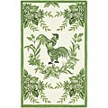 Hand-hooked Rooster Wool Rug (2'6 x 4')