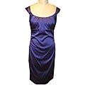 Maggy London Women's Solid Purple Stretch Satin Dress