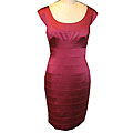 Maggy London Women's Solid Merlot Stretch Satin Dress