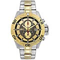 Invicta II Men's Steel Gold and Black Dial Chronograph Watch