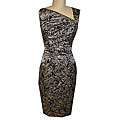 Maggy London Women's Asymmetrical Printed Stretch Satin Dress